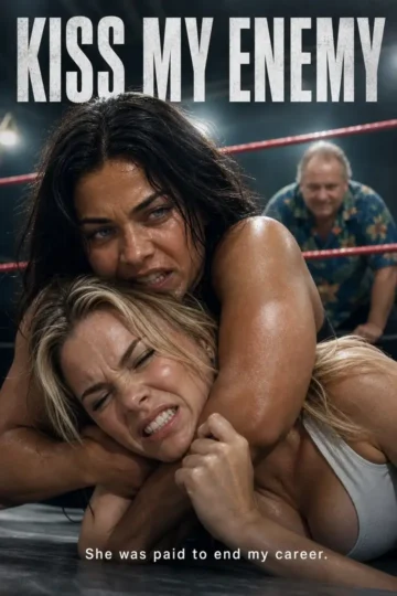 Kiss My Enemy Candy Shorts poster with wrestler Brooke Madison in the ring
