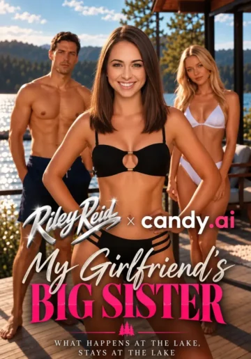 My Girlfriend's Big Sister is Riley Reid Candy Shorts poster featuring an AI version of Riley Reid