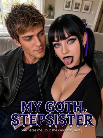 Poster for My Goth Stepsister Candy Shorts, a five-episode stepsister series on Candy AI