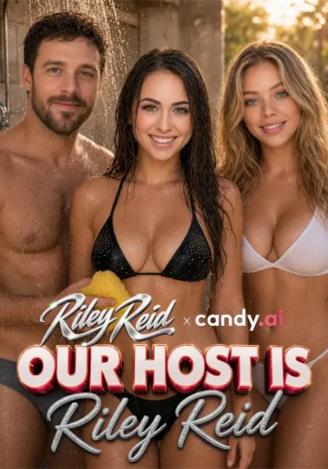 Poster for Our Host Is Riley Reid Candy Shorts, a beach house series co-branded with Riley Reid